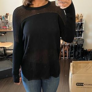 Black top shop sweater with mesh style detailing